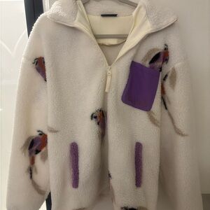 XL TS Koi Fish Quarter Zip White